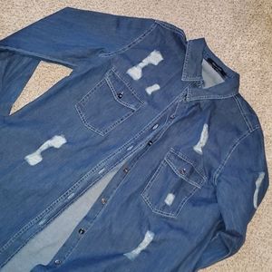 Distressed Denim Shirt